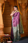 Durva Premium ~ Handloom Pure Soft Silk Saree in Wine (Limited Edition)