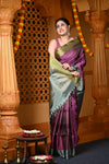 Durva Premium ~ Handloom Pure Soft Silk Saree in Wine (Limited Edition)