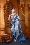 Durva Premium ~ Handloom Pure Silk Saree in Royal Sky Metallic Blue (Limited Edition)