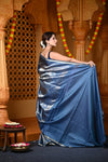 Durva Premium ~ Handloom Pure Silk Saree in Royal Sky Metallic Blue (Limited Edition)