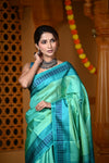 Durva Premium ~ Handloom Pure Soft Silk Saree in Turquoise Blue (Limited Edition)