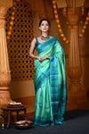 Durva Premium ~ Handloom Pure Soft Silk Saree in Turquoise Blue (Limited Edition)