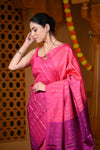 Durva Premium ~ Handloom Pure Soft Silk Saree in Flamingo Pink (Limited Edition)