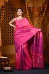 Durva Premium ~ Handloom Pure Soft Silk Saree in Flamingo Pink (Limited Edition)