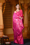 Durva Premium ~ Handloom Pure Soft Silk Saree in Flamingo Pink (Limited Edition)