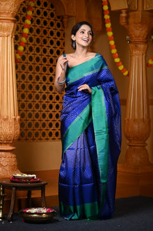  Durva Premium ~ Handloom Pure Soft Silk Brocade Saree in Ocean Blue (Limited Edition)
