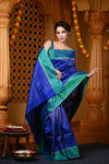 Durva Premium ~ Handloom Pure Soft Silk Brocade Saree in Ocean Blue (Limited Edition)
