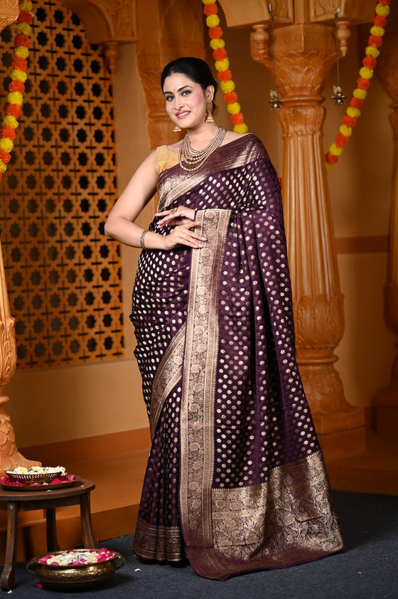 Durva Premium~ Viscose Hand-dyed Rangkaath Saree in Violet