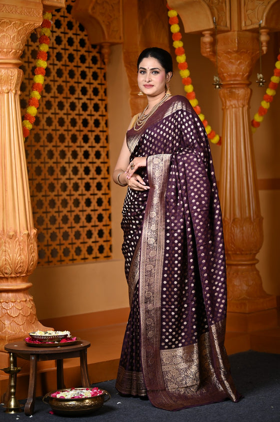 Durva Premium~ Viscose Hand-dyed Rangkaath Saree in Violet