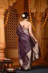 Durva Premium~ Viscose Hand-dyed Rangkaath Saree in Violet