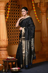 Durva Premium ~ Handloom Pure Soft Silk Saree in Black (Limited Edition)