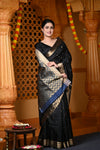 Durva Premium ~ Handloom Pure Soft Silk Saree in Black (Limited Edition)