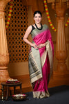Durva Premium ~ Handloom Pure Soft Silk Saree in Magenta Pink (Limited Edition)