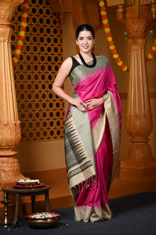  Durva Premium ~ Handloom Pure Soft Silk Saree in Magenta Pink (Limited Edition)