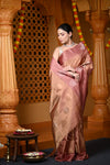 Durva Premium ~ Handloom Pure Soft Silk Tissue Saree in Slaked Brown (Designer Limited Edition)