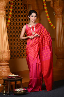  Durva Premium ~ Handloom Pure Soft Silk Saree in Shades of Red (Limited Edition)