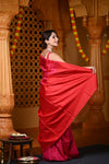 Durva Premium ~ Handloom Pure Soft Silk Saree in Shades of Red (Limited Edition)