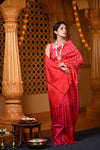 Durva Premium ~ Handloom Pure Soft Silk Saree in Shades of Red (Limited Edition)