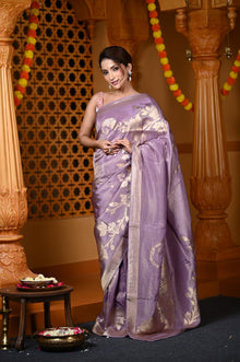  Durva Premium~ Viscose Hand-dyed Rangkaath Saree in Lavender