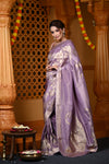 Durva Premium~ Viscose Hand-dyed Rangkaath Saree in Lavender