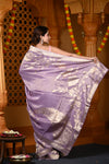 Durva Premium~ Viscose Hand-dyed Rangkaath Saree in Lavender