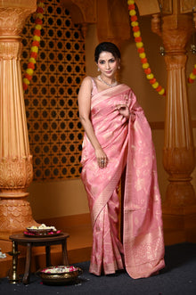  Durva Premium~ Viscose Hand-dyed Rangkaath Saree in Peach Bloom