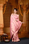 Durva Premium~ Viscose Hand-dyed Rangkaath Saree in Peach Bloom