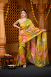Durva Premium~ Viscose Hand-dyed Rangkaath Saree in Shades of Yellow Pink