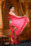 Durva Premium~ Viscose Hand-dyed Rangkaath Saree in Shades of Pink