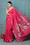 Tyohaar ~ Handloom Pure Cotton Paithani With Lotus Pallu ~ Blush Pink