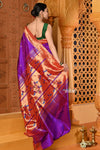 Shubh ~ Handloom Pure Silk Muniya Border Paithani Saree with Exclusive Double Pallu in Dual Tone Pink