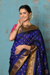Tyohaar ~ Chandrakor: Handloom Pure Silk Maharani Paithani Saree with Traditional Maharani Pallu ~ Royal Blue (By Government Certified Weavers)