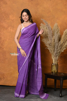  Mastaani ~ Pure Cotton Handblock Printed Saree With Natural Dyes - Purple