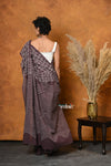 Mastaani ~ Handblock Printed Cotton Saree With Natural Dyes - Brown