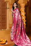 Gaurangi - Garden of Heritage – Handloom All Over Pure Silk Paithani Saree with Floral Handwork in Soft Pink