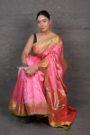 Aranya ~  Designed by VMI! Pure Silk Handloom Paithani with Swan Peacock Pallu in Blush Pink
