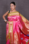 Aranya ~  Designed by VMI! Pure Silk Handloom Paithani with Swan Peacock Pallu in Blush Pink
