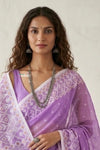 Latika ~ Pure Handwoven Jamdani Mul Cotton Saree in Lavender