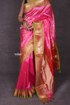 Aranya ~  Designed by VMI! Pure Silk Handloom Paithani with Swan Peacock Pallu in Blush Pink