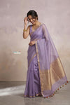 Ganga Ghat ~ Banarasi Handwoven Pure Silk Banarasi Organza Saree in Lilac