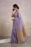 Ganga Ghat ~ Banarasi Handwoven Pure Silk Banarasi Organza Saree in Lilac