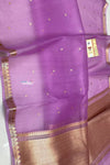 Ganga Ghat ~ Banarasi Handwoven Pure Silk Banarasi Organza Saree in Lilac