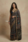 AJRAKH X PAITHANI  ~  Mitti Ke Rang ~ EXCLUSIVE Ajrakh Printed Cotton Paithani Saree in Multicolor Black