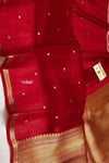 Ganga Ghat ~ Banarasi Handwoven Pure Silk Banarasi Organza Saree in Maroon