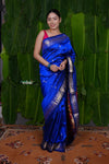Aranya ~ Pure Silk Handloom Paithani with Peacock Pallu in Azure Blue