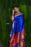 Aranya ~ Pure Silk Handloom Paithani with Peacock Pallu in Azure Blue