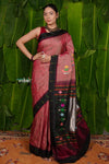 Aranya ~ Pure Silk Handloom Black Muniya Border Paithani with Asawali Tawa Pallu in Rustt
