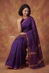 Tarang 2.0 ~ Handloom Cotton Silk Sleek Designer Border in Purple