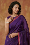 Tarang 2.0 ~ Handloom Cotton Silk Sleek Designer Border in Purple