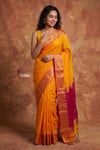 Tarang 2.0 ~ Handloom Cotton Silk Sleek Designer Border in Orange Pink